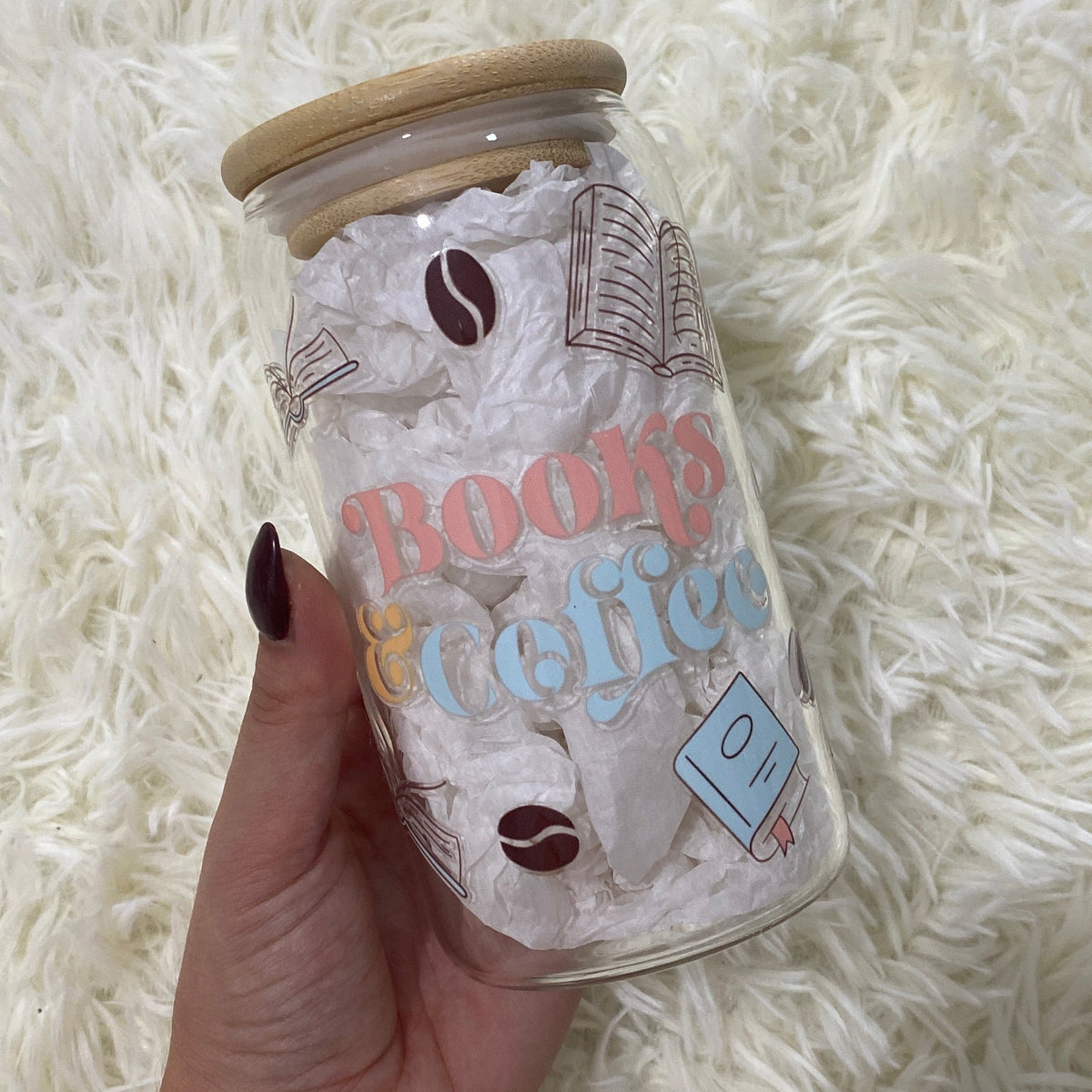 Books & Coffee Beans Tumbler