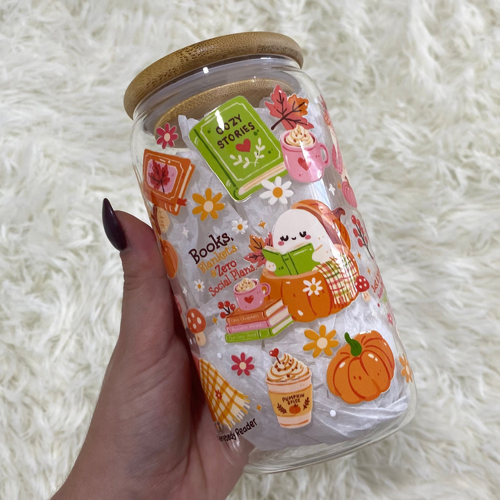 Cosy Autumn Reading Tumbler - Design D