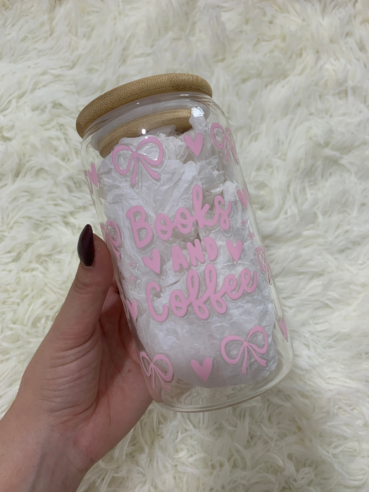 Books & Coffee Tumbler - Pink
