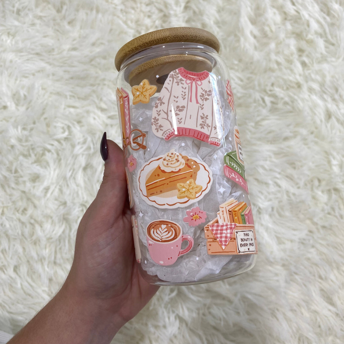 Cosy Autumn Reading Tumbler - Design A