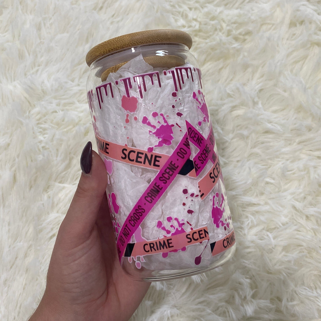 Pink True Crime Junkie Tumbler