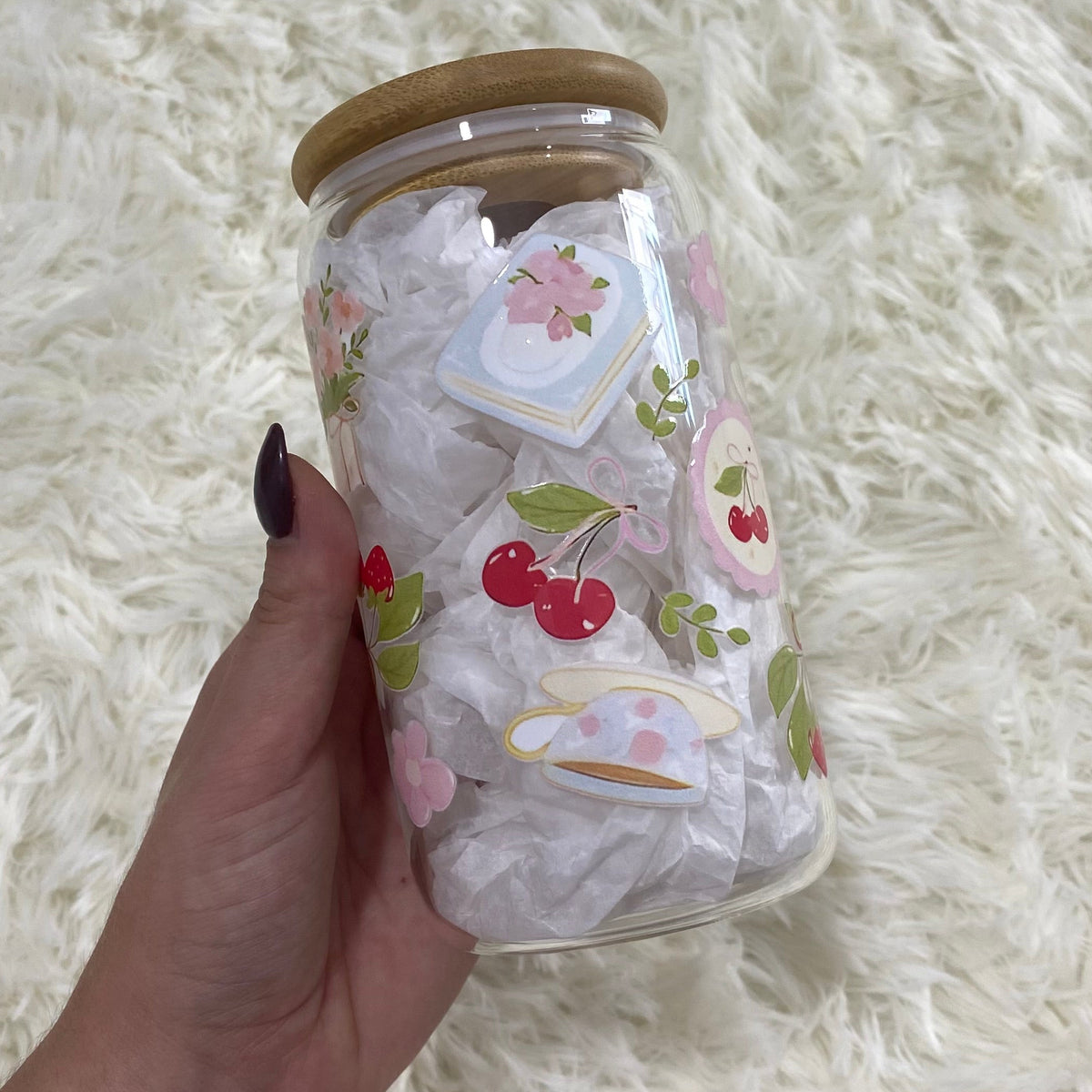 Cottagecore Cherry Reading Tumbler