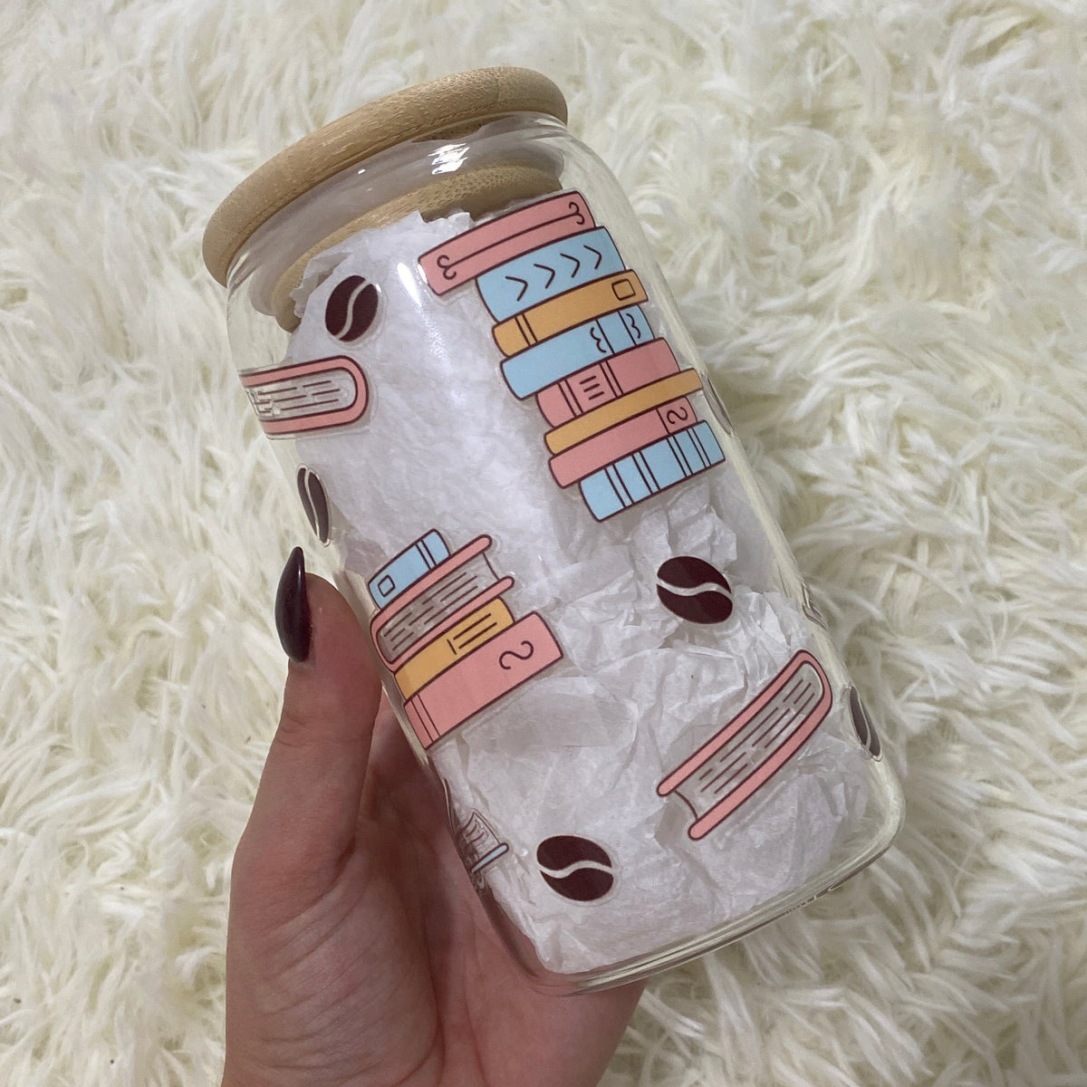 Books & Coffee Beans Tumbler