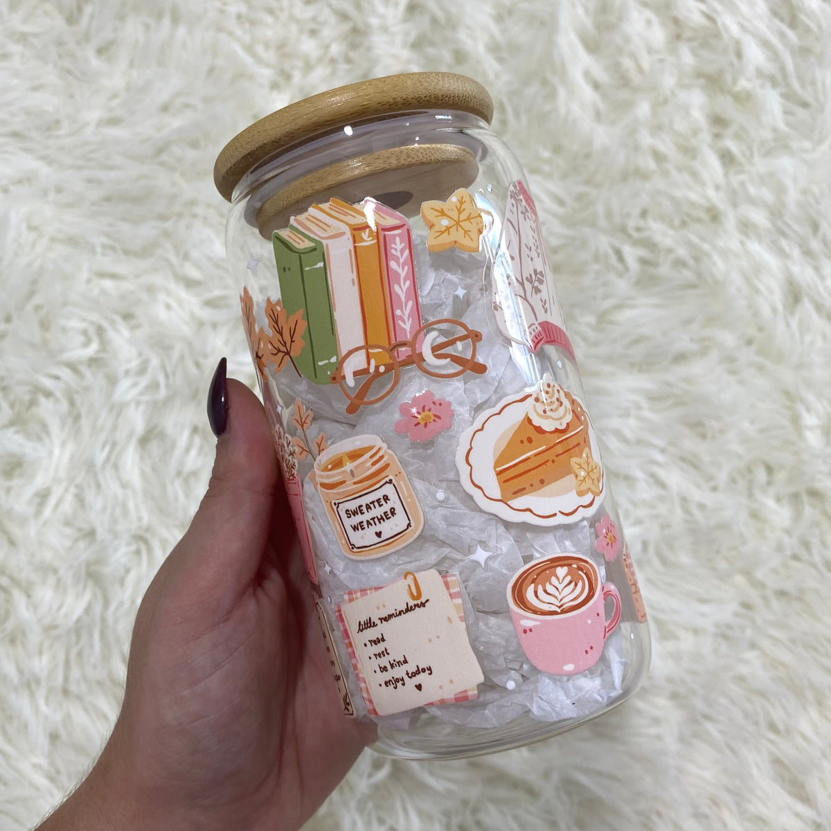 Cosy Autumn Reading Tumbler - Design A