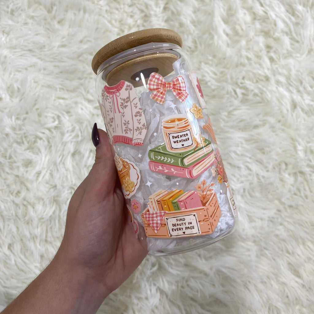 Cosy Autumn Reading Tumbler - Design A