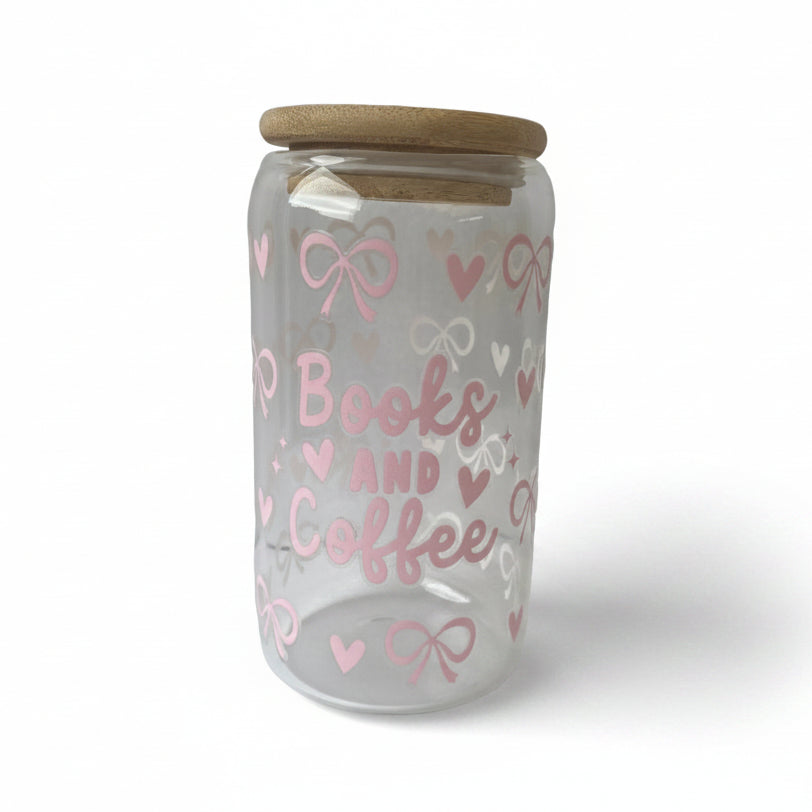 Books & Coffee Tumbler - Pink